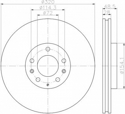 HELLA PAGID 8dd355118201 -  Тормозной диск